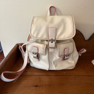 Coach White and Red Accent Backpack